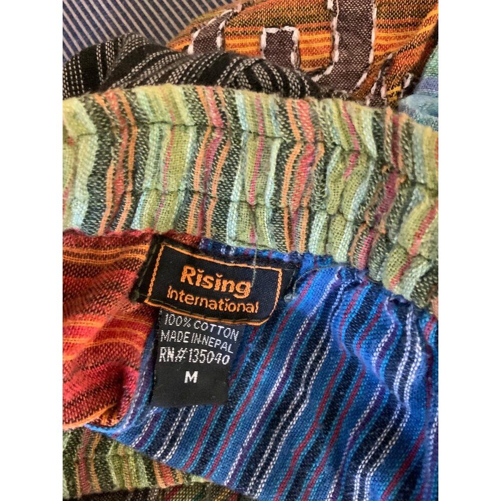 Rising international pants patchwork 70s hippie b… - image 10